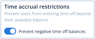 PTO balance limits for employee time off