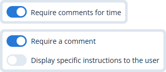 Required receipt and comment rules for time and expenses
